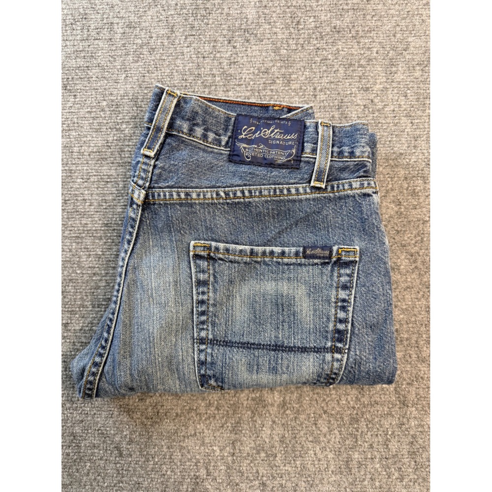 Levi Strauss Signature Mens 30x30 Blue Jeans Low Straight Cotton Denim Colombia